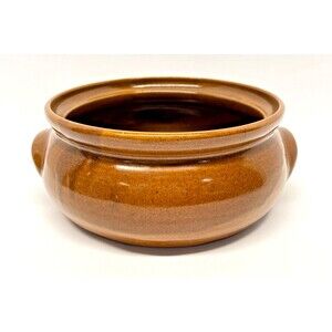 Vintage Bybee Pottery 2 Handle Serving Brown Glazed Bowl 8.5” Kentucky Stoneware